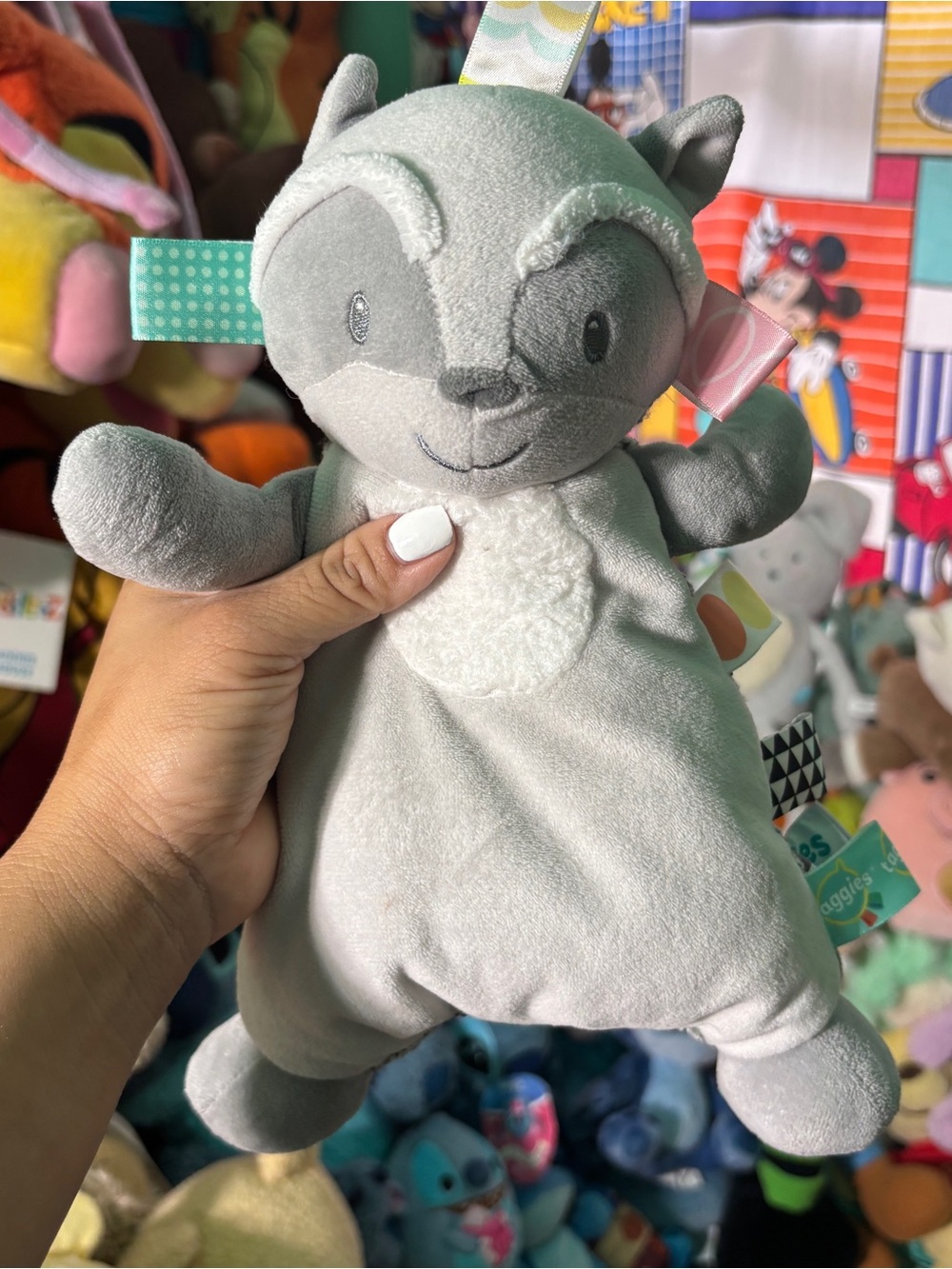 Mary Meyer Taggies Harley Raccoon Lovey 12" Soft Blanket Plush Baby Toy Tags A31